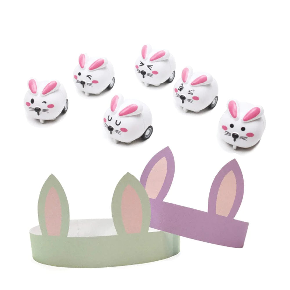 Caspari Bunnies and Carrots Cone Celebration Crackers, Set of 8