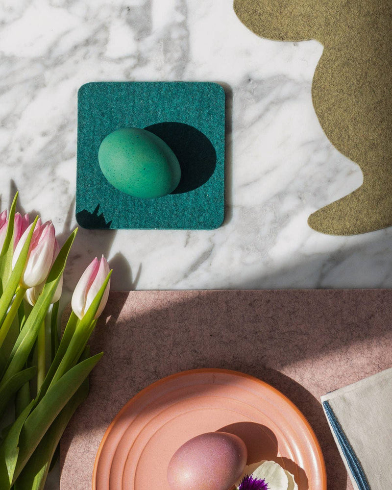 Graf Lantz - Bierfilzl Merino Wool Felt Square Coaster Solid 4 Pack: Kombu