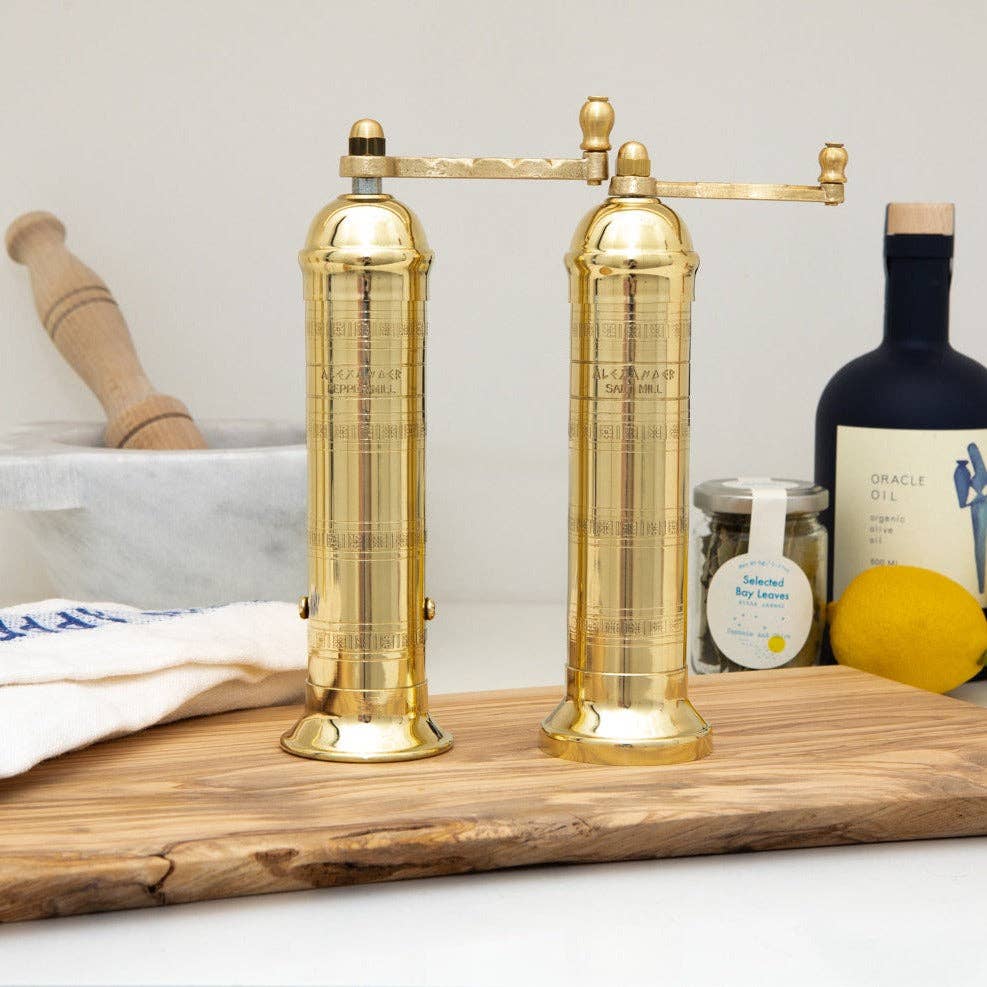 The Original Brass Greek Pepper Mill, 8”