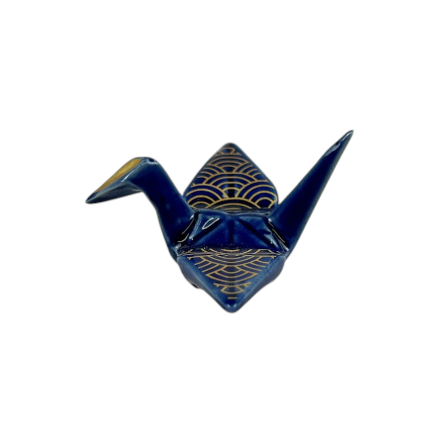 Urban Tokyo Origami Crane Porcelain Chopsticks Rest, Navy Blue