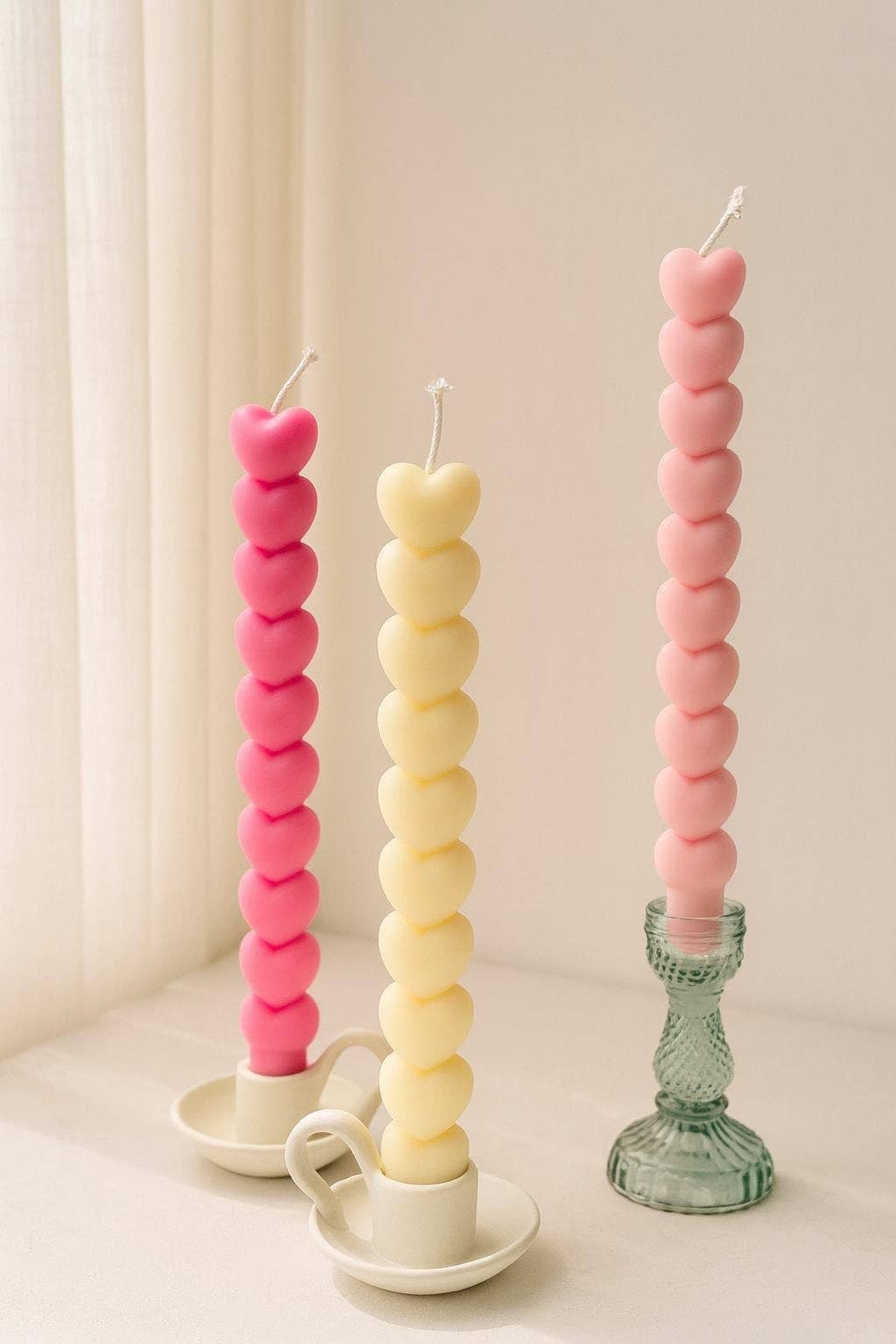 Heart Taper Candle, 11"
