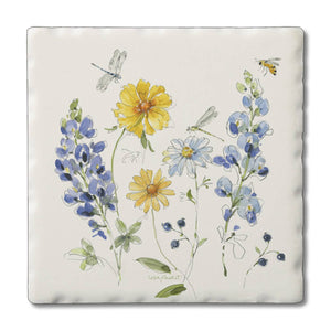 Lovely Blues Absorbent Tumbled Tile Coaster, Set of 4