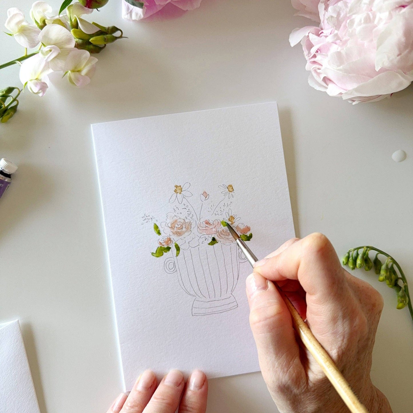 emily lex studio Bouquets Paintable Notecards