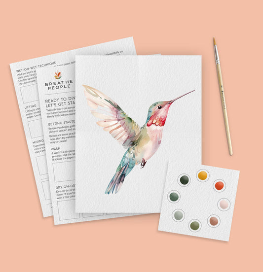 Breathe People All-In-One Beginner Watercolor Paint Set - Hummingbird