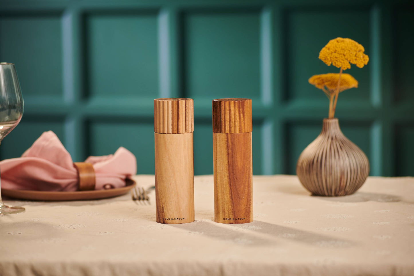 Cole & Mason Galloway Acacia Salt & Pepper Mill Set