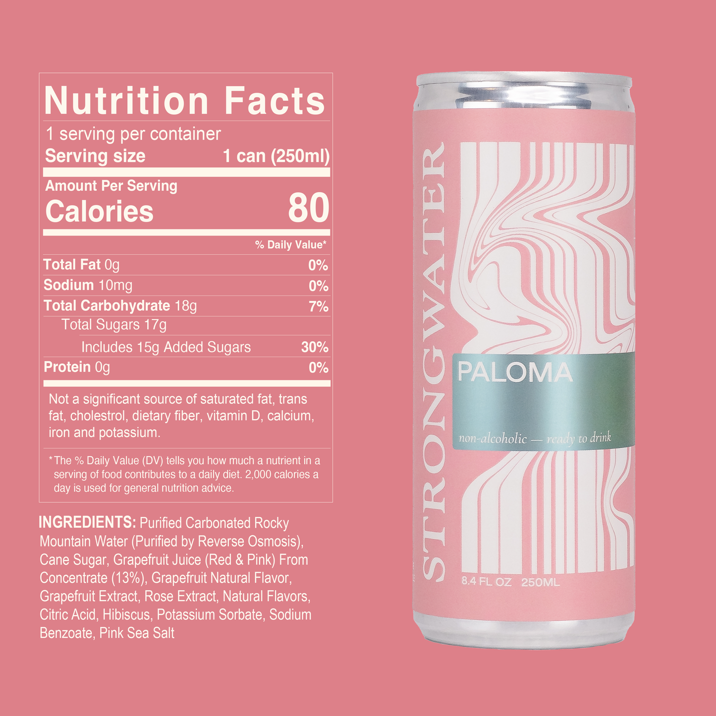 Strongwater Sparkling NA Paloma Mocktail, 4 Pack