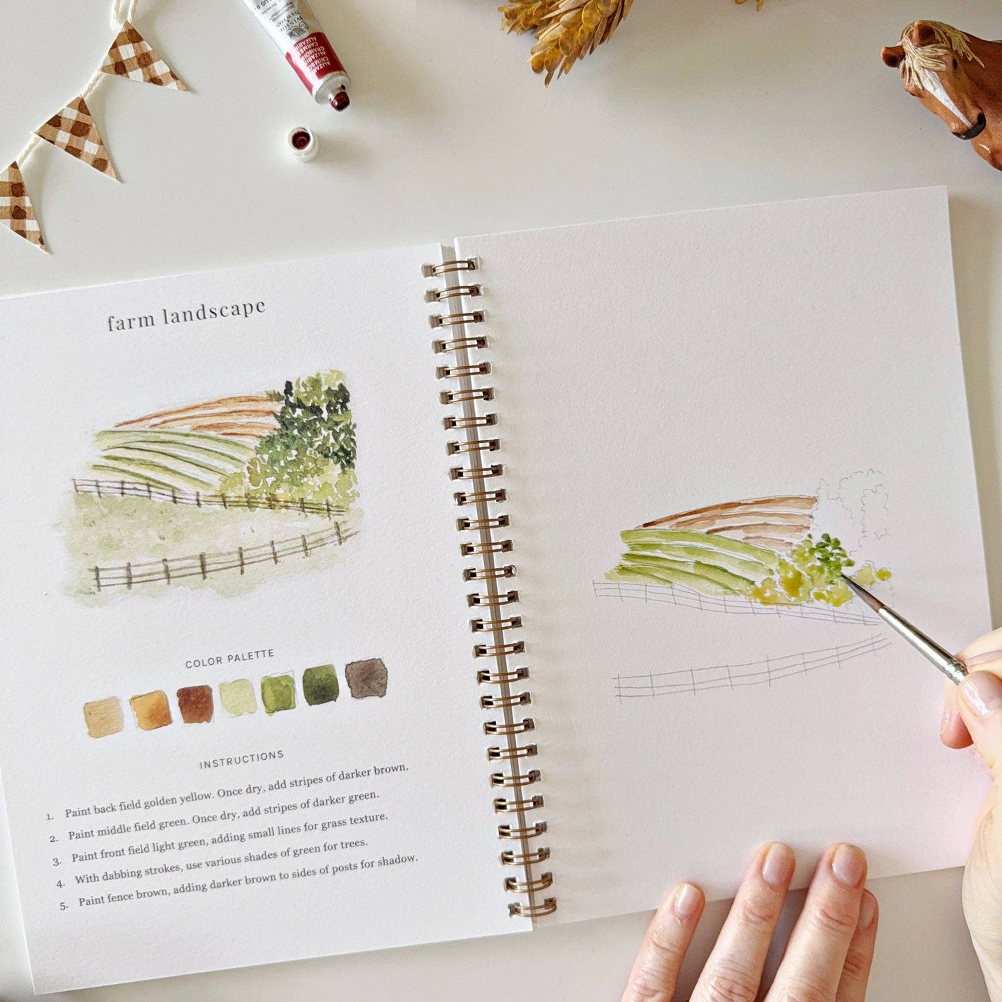 emily lex studio Farm Watercolor Workbook