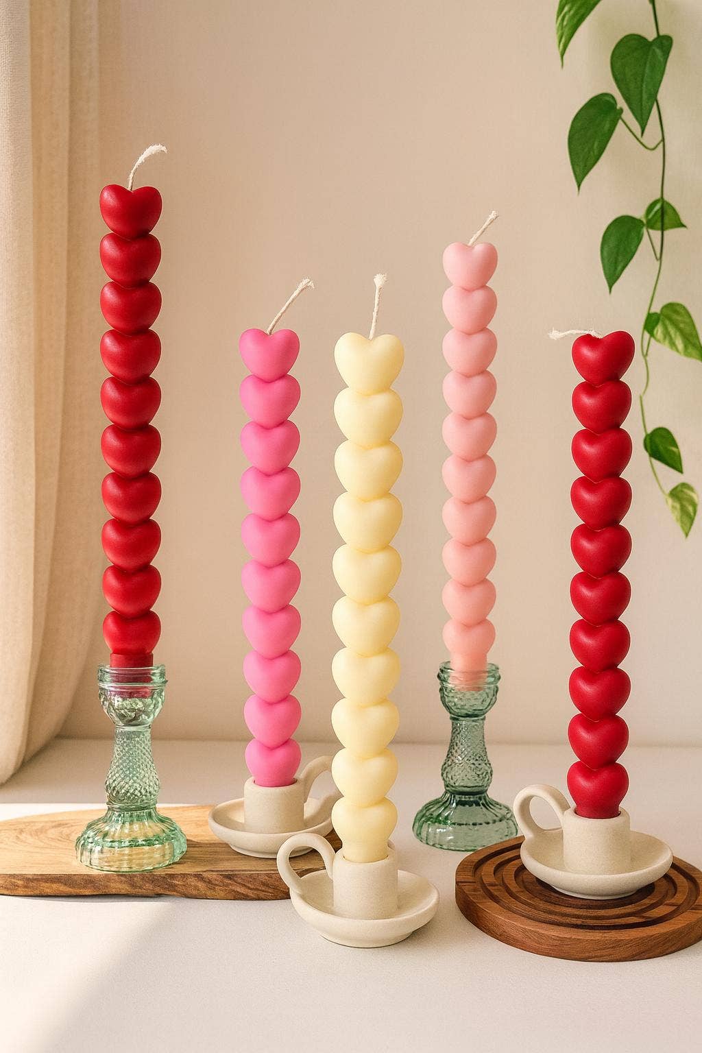 Heart Taper Candle, 11"