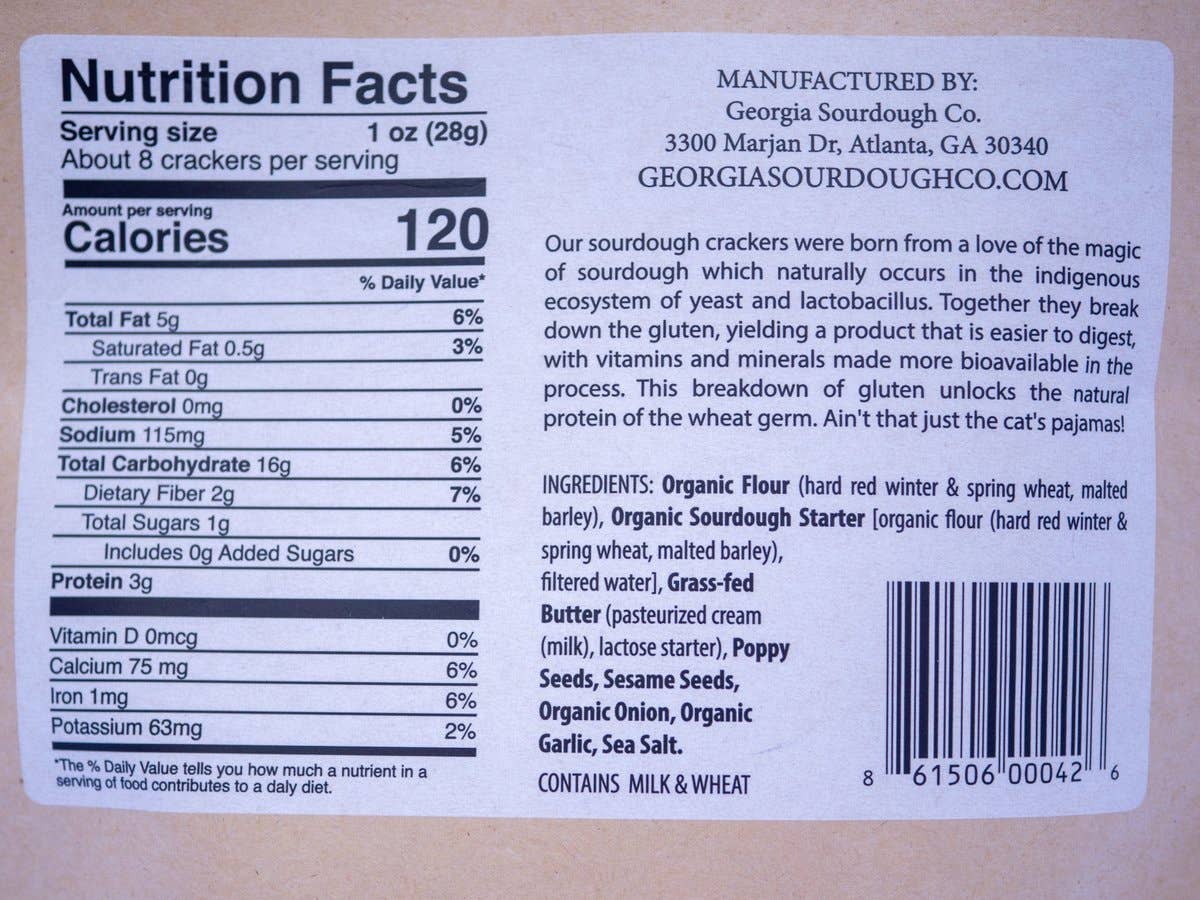 Georgia Sourdough Everything Crackers, 6oz