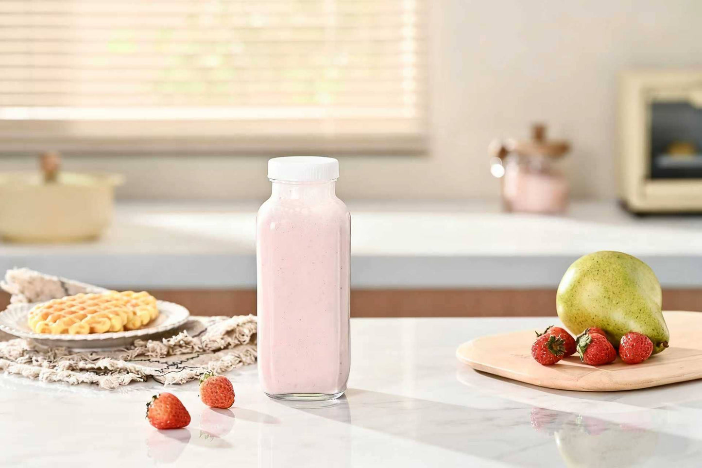 Fox Run Square Glass Milk Bottle, 16.9 oz