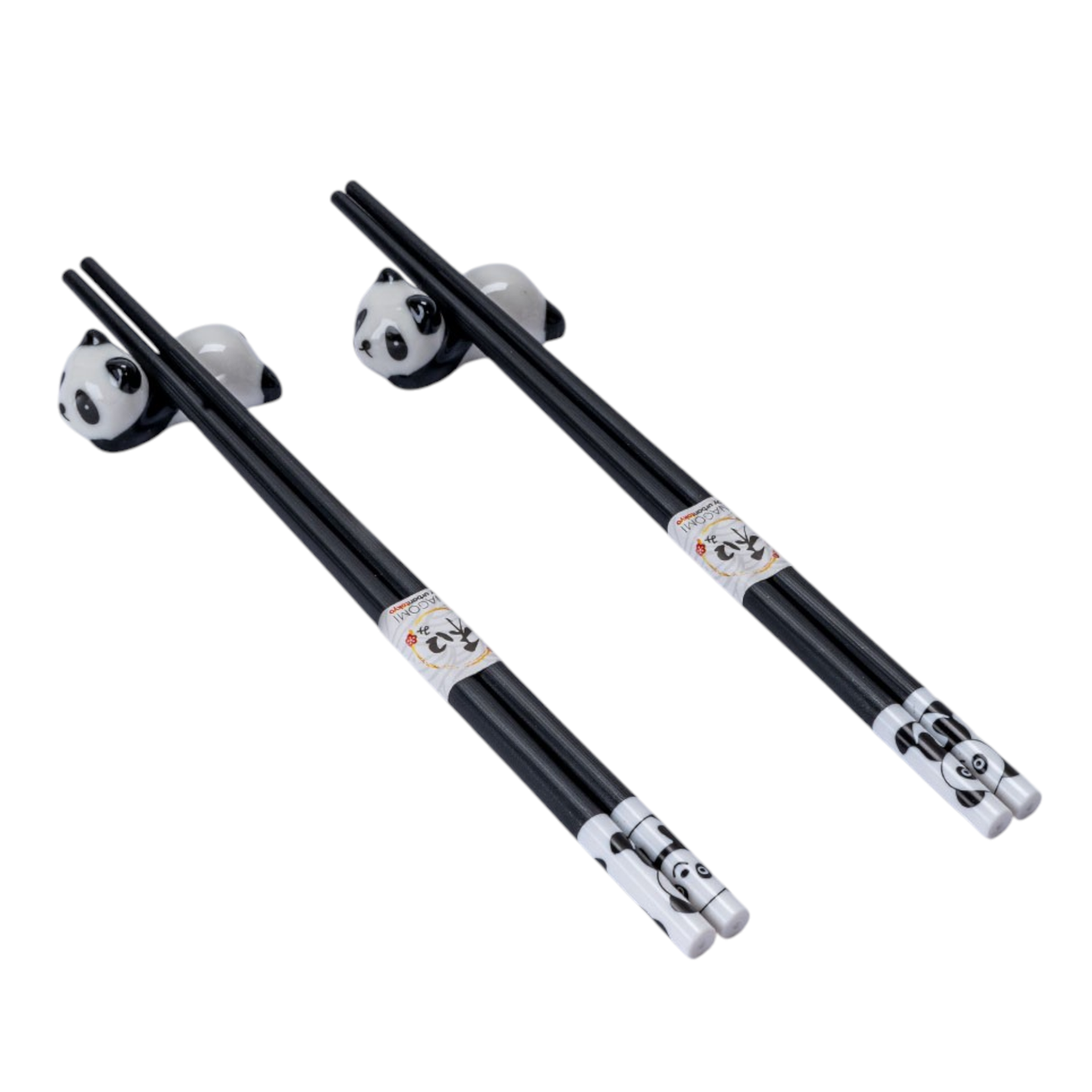 Urban Tokyo Panda Cat 2 Pair Chopsticks and Chopsticks Rests Gift Set
