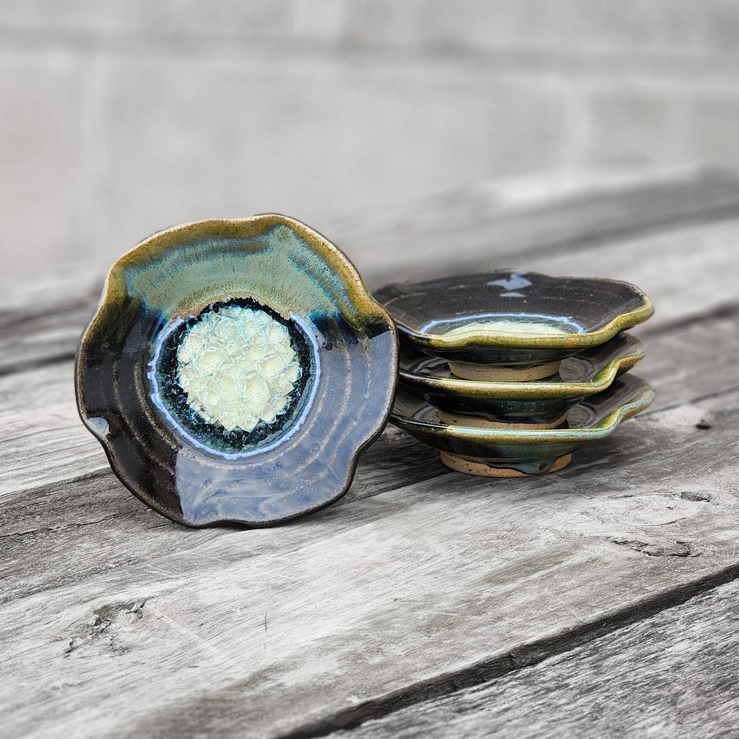 Ceramic Pottery Small Ripple Pottery Dish, Assorted