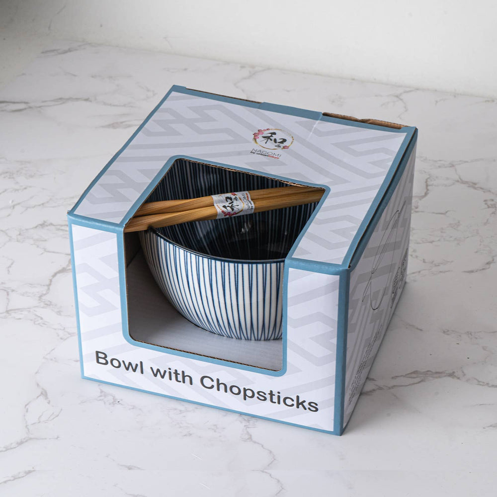 Urban Tokyo Tokusa Design Bowl With Chopsticks
