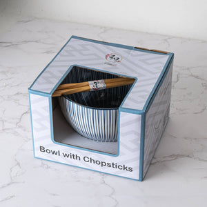 Urban Tokyo Tokusa Design Bowl With Chopsticks