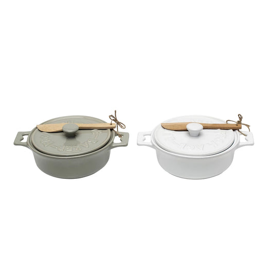 Brie Baker with Lid and Spreader, Various Colors