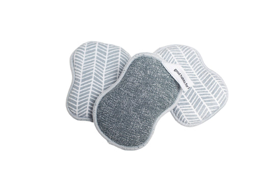 Once Again Home RE:Usable Sponges - Branches in Grey, Set of 3