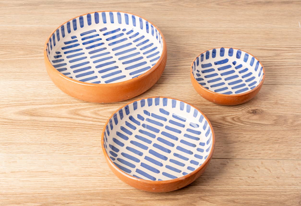 Moroccan Blue Stripe Dishes