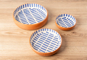 Moroccan Nesting Dish Set, Blue Stripe