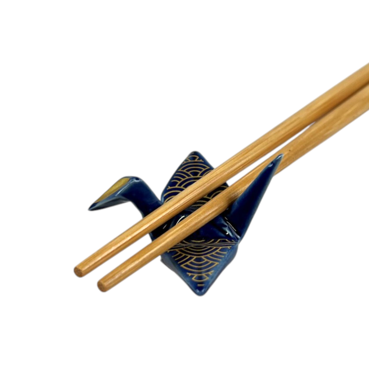 Urban Tokyo Origami Crane Porcelain Chopsticks Rest, Navy Blue