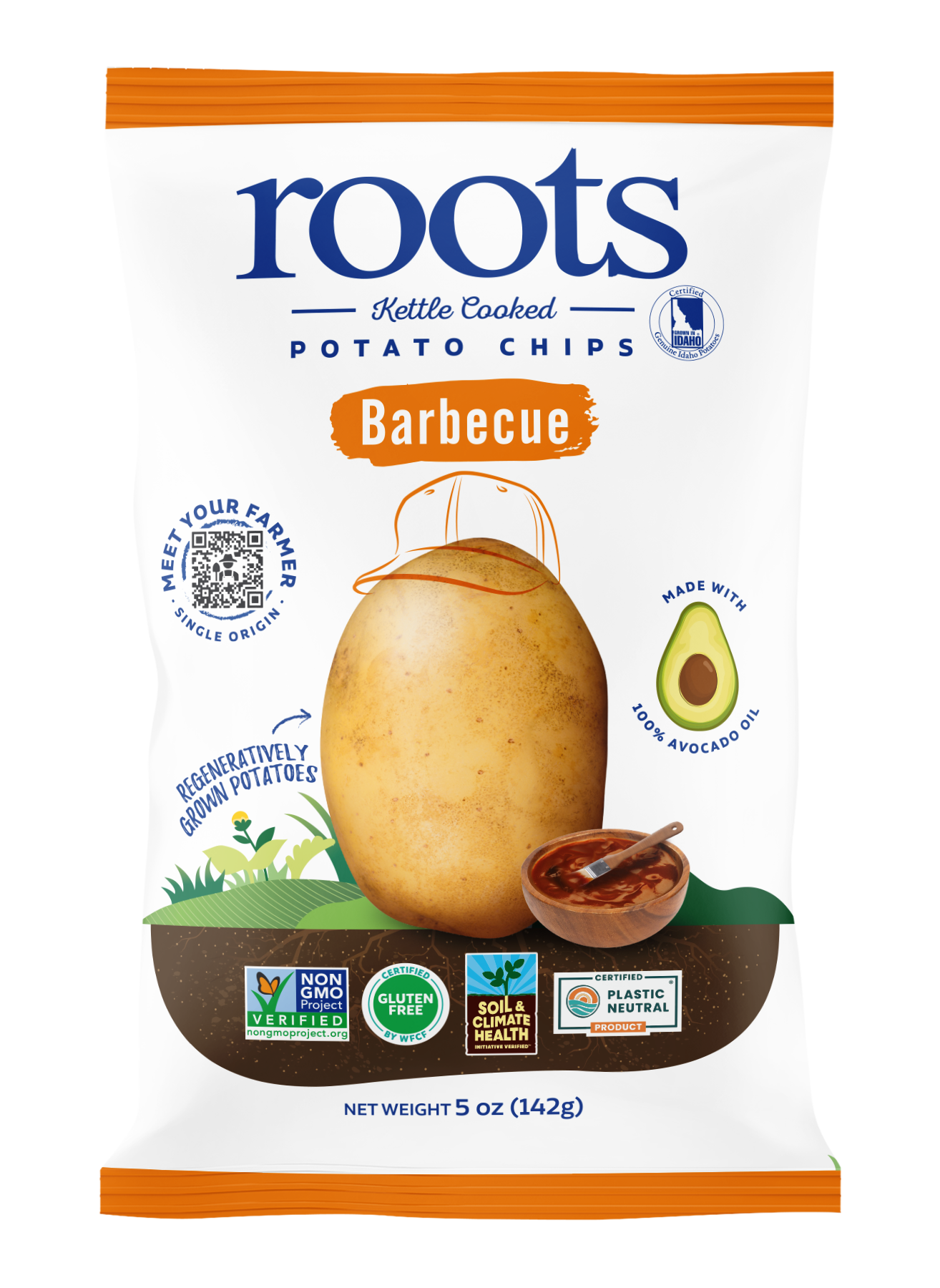 Roots Potato Chips Barbecue Kettle Potato Chips, 5oz