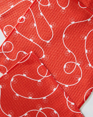 Geometry - Red Holiday Lights Dishcloth Set
