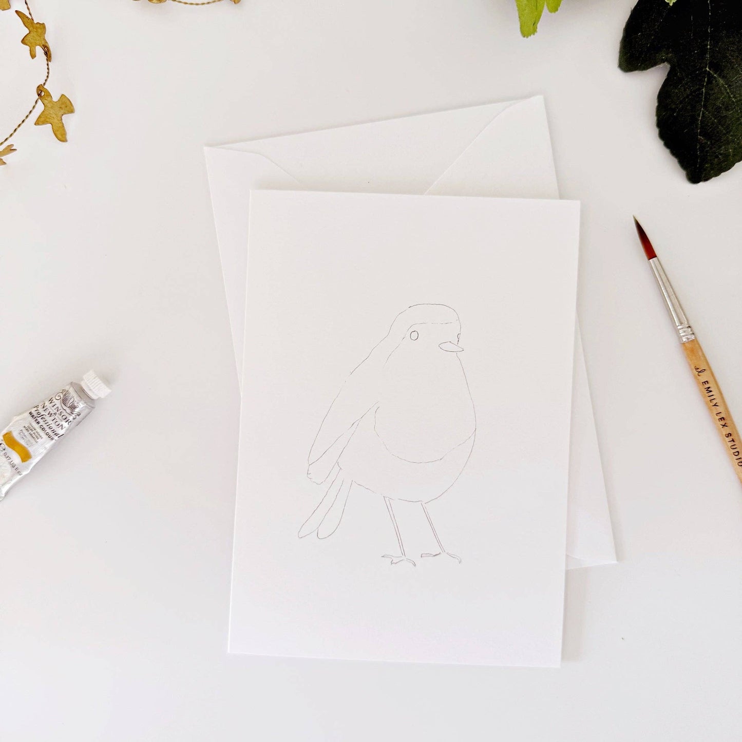 emily lex studio Backyard Birds Paintable Watercolor Notecard Set