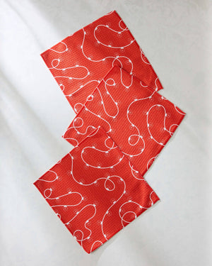 Geometry - Red Holiday Lights Dishcloth Set