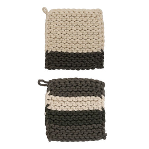 Square Cotton Crocheted Pot Holder - 8"