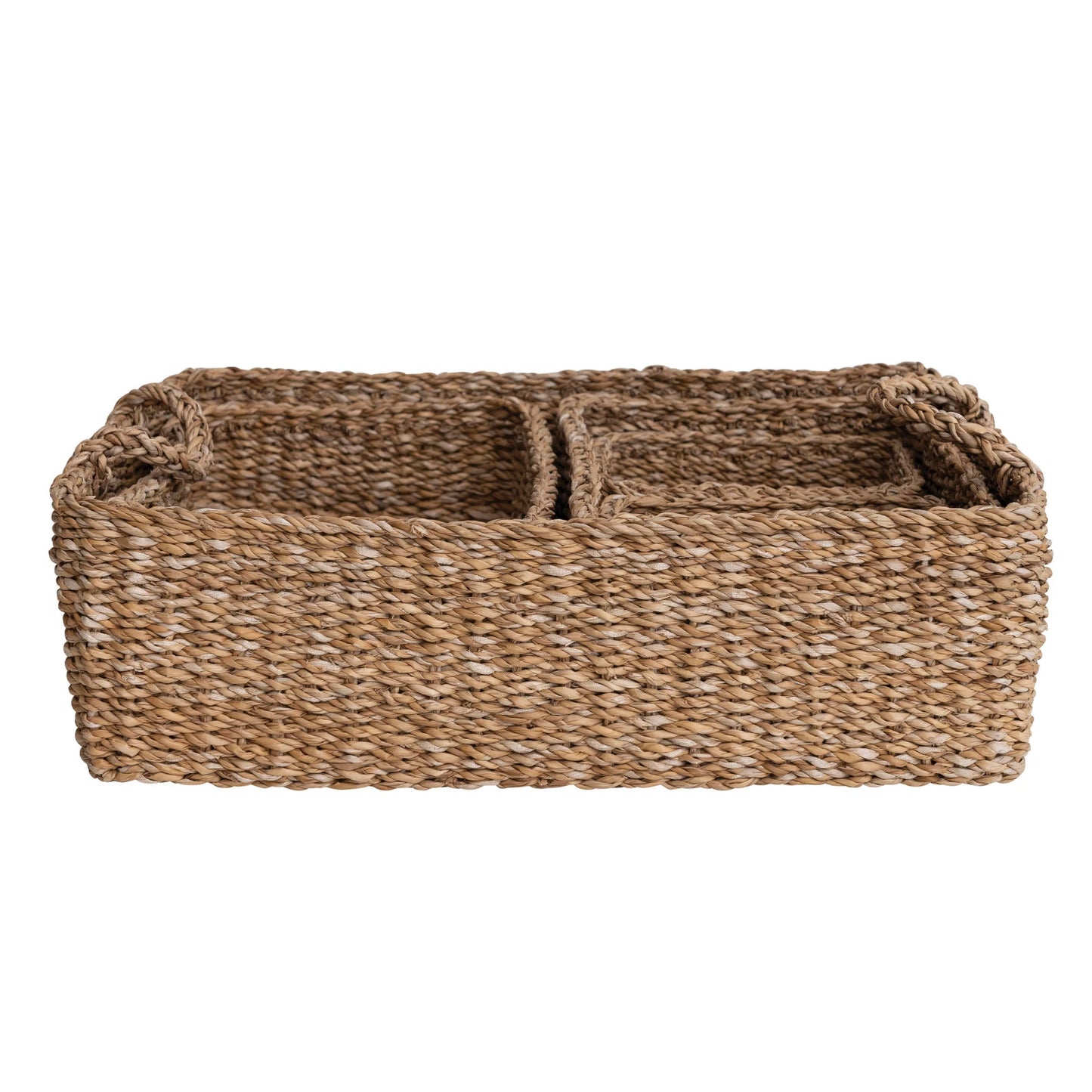 Hand-Woven Seagrass Basket with Handles