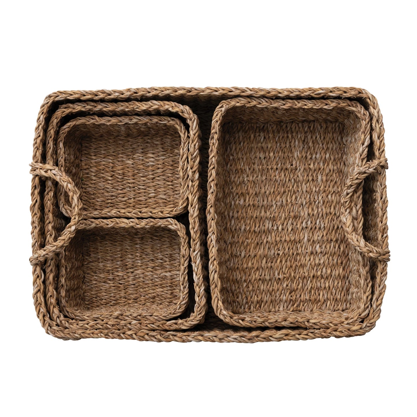 Hand-Woven Seagrass Basket with Handles