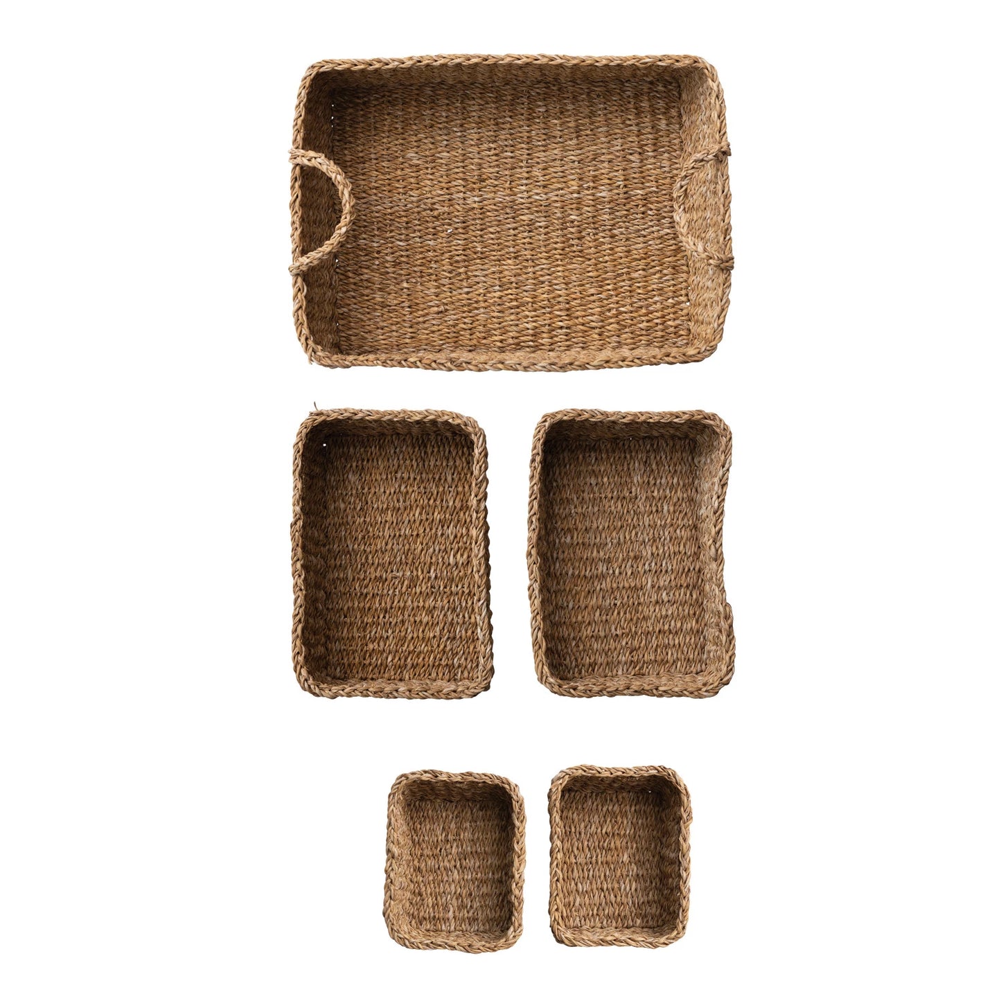 Hand-Woven Seagrass Basket with Handles