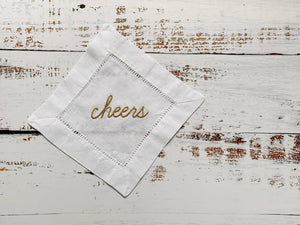 Dot and Army - Gold Cheers! Cocktail Coasters, Set of 4