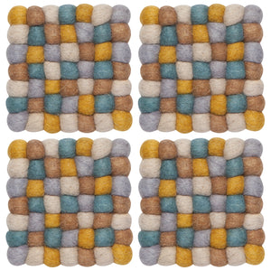 Ochre Dot Coasters - Set of 4