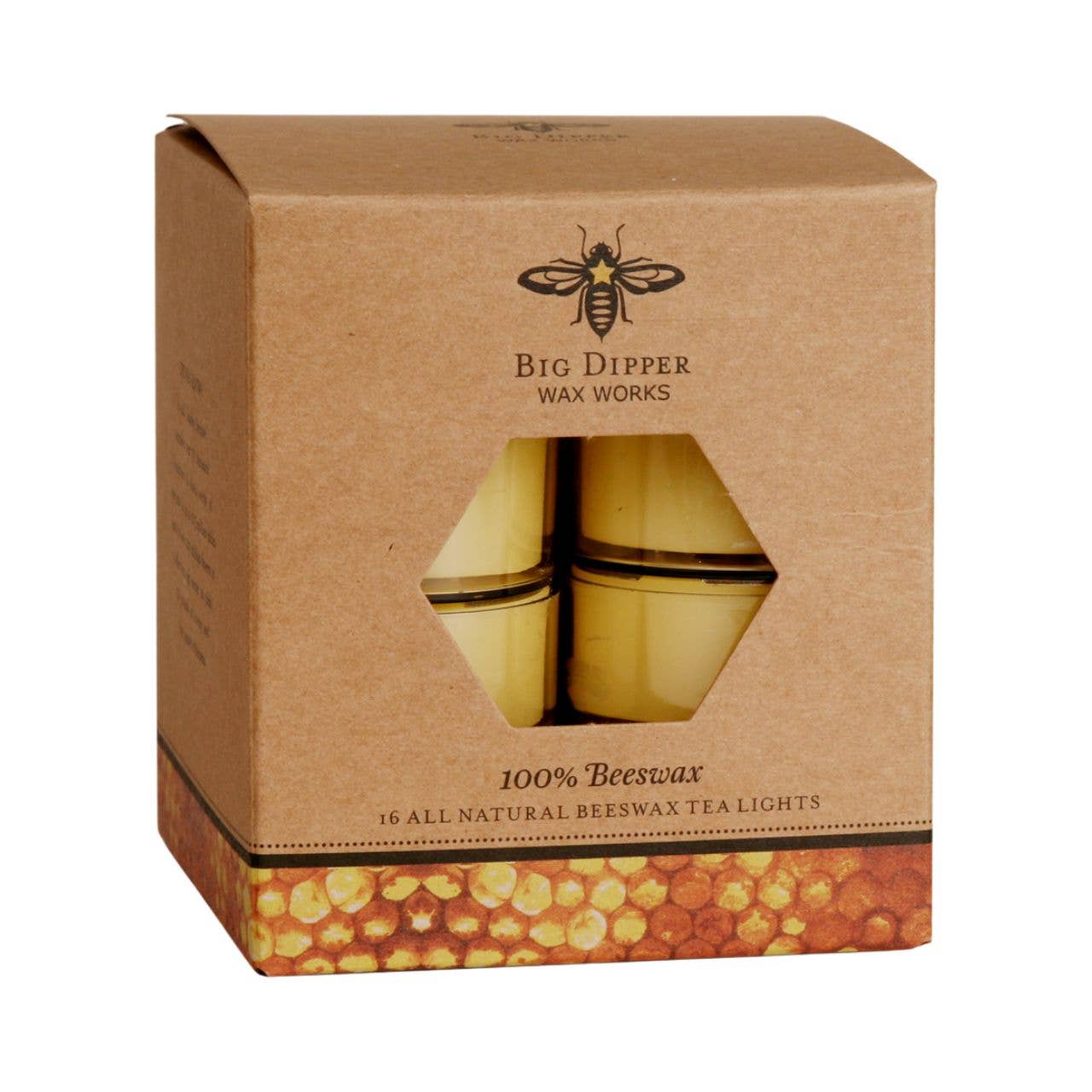 Big Dipper Wax Works 100% Pure Beeswax Tea Light Candles
