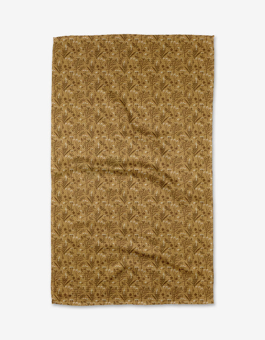 Geometry - Golden Fall Flowers Tea Towel