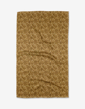 Geometry - Golden Fall Flowers Tea Towel