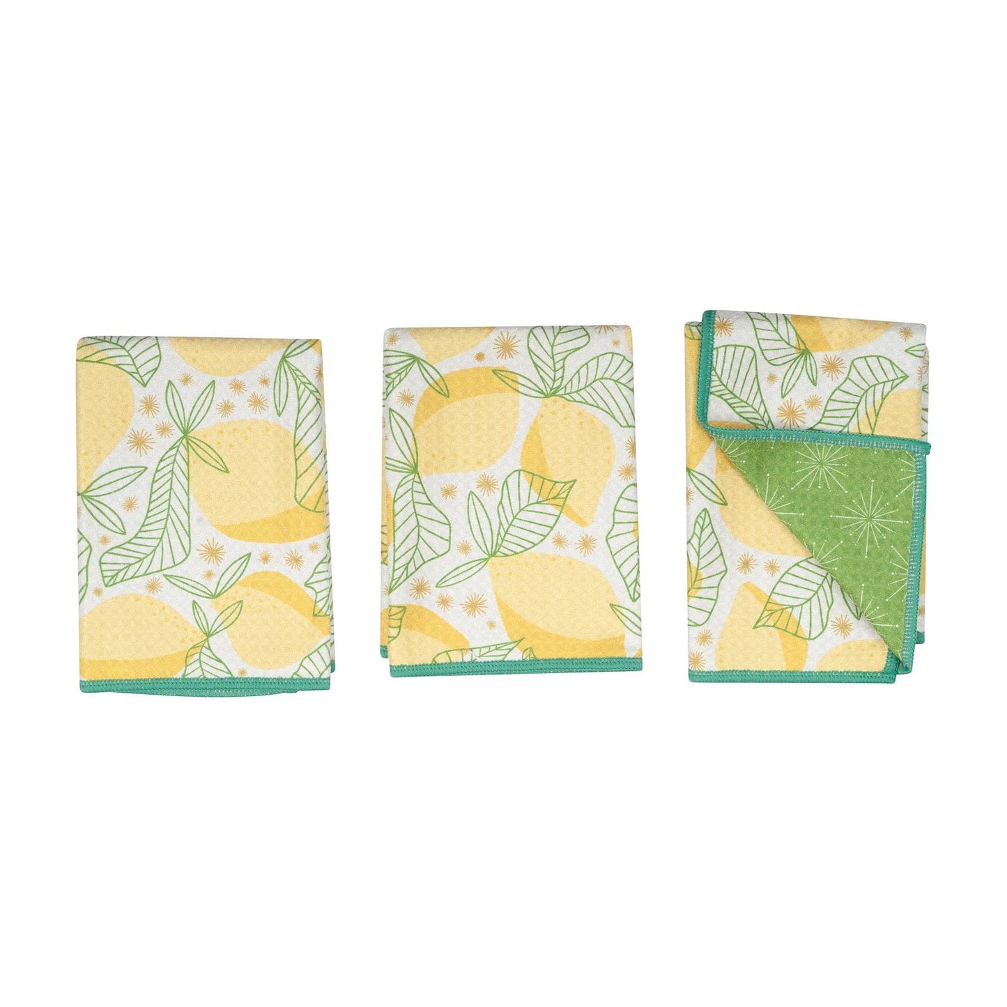 Once Again Home Reversible Mighty Mini Towel - RJW Lemon Sparkle, Set of 3