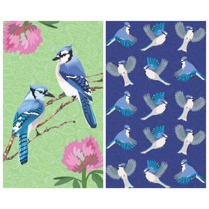 Buzzee - Blue Jay - Dual Sided Tea Towel - Kitchen & Hand Towel