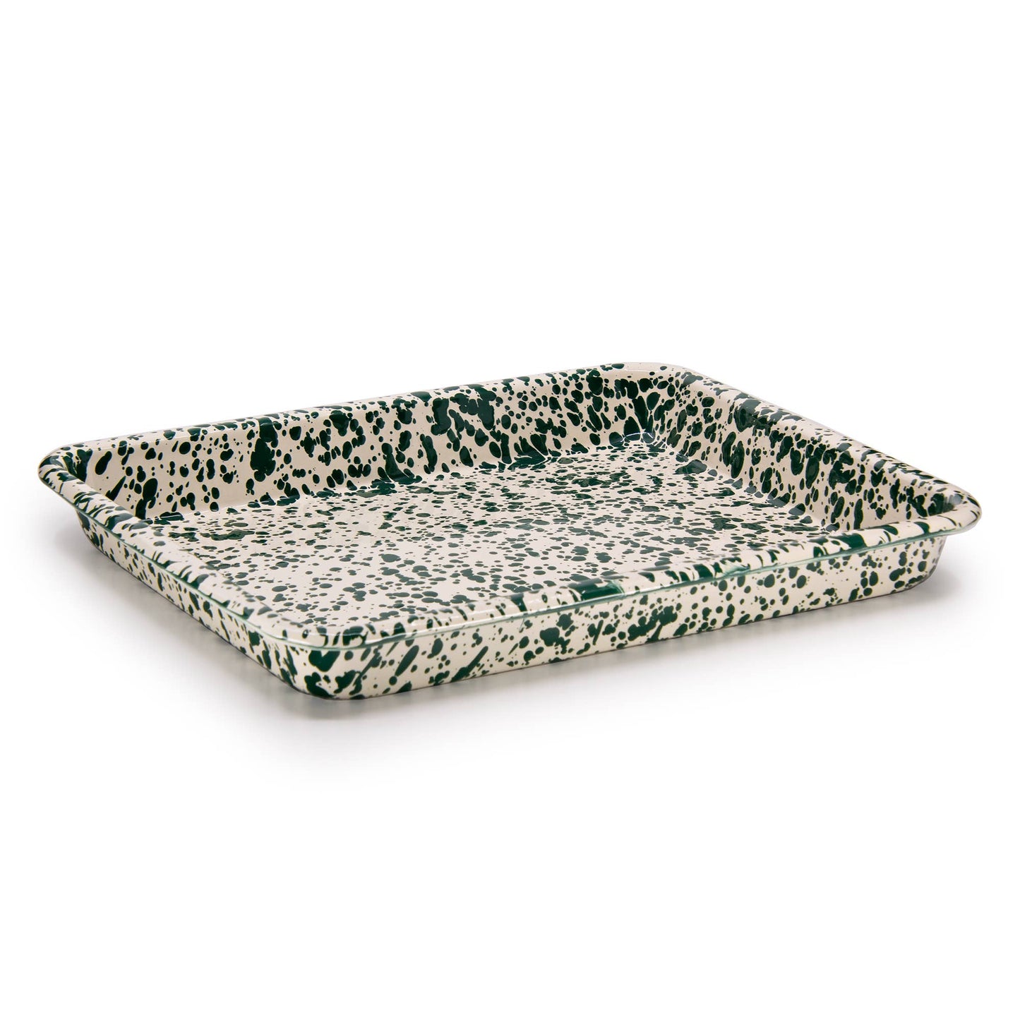 Crow Canyon Home Splatter Enamelware Small Rectangular Tray