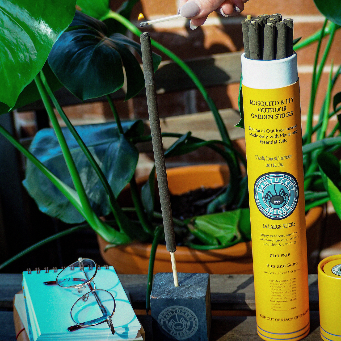 Nantucket Spider Mosquito & Fly Repelling Outdoor Garden Incense Sticks, 14 Sticks