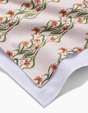 Geometry - Floral Fall Stripe Tea Towel