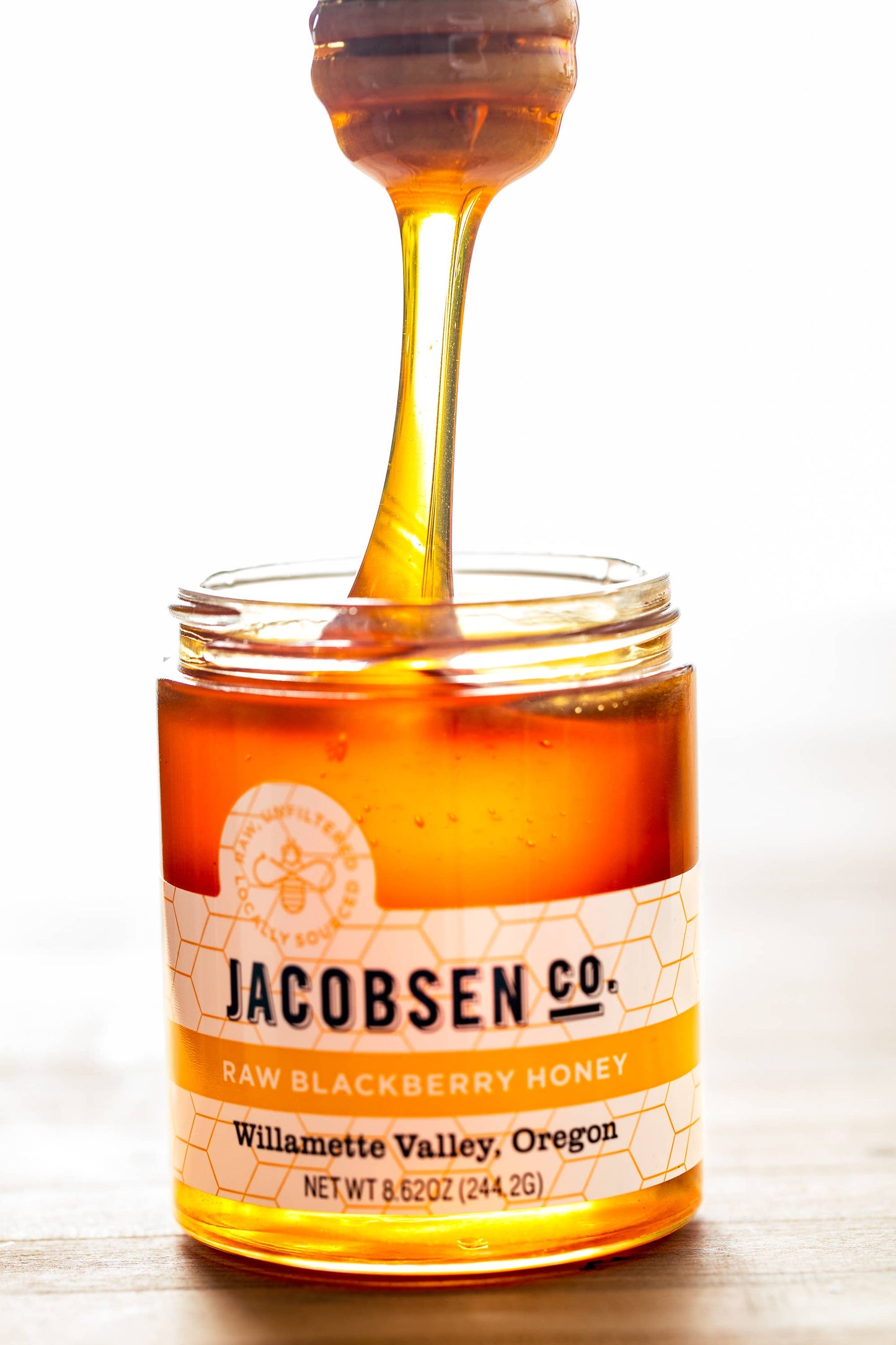 Jacobsen Salt Raw Blackberry Honey, Single Origin Honey, 8.62oz