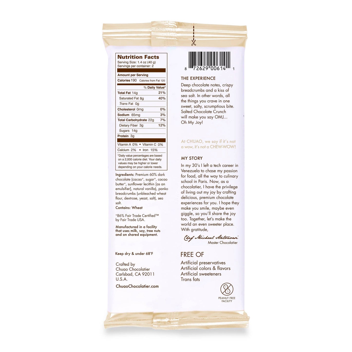 Chuao Chocolatier - Salted Chocolate Crunch - Signature Bar