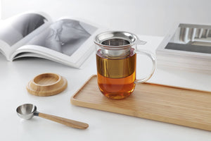 Viva Minima™ Balance Glass Mug & Wood Lid w/ Infuser