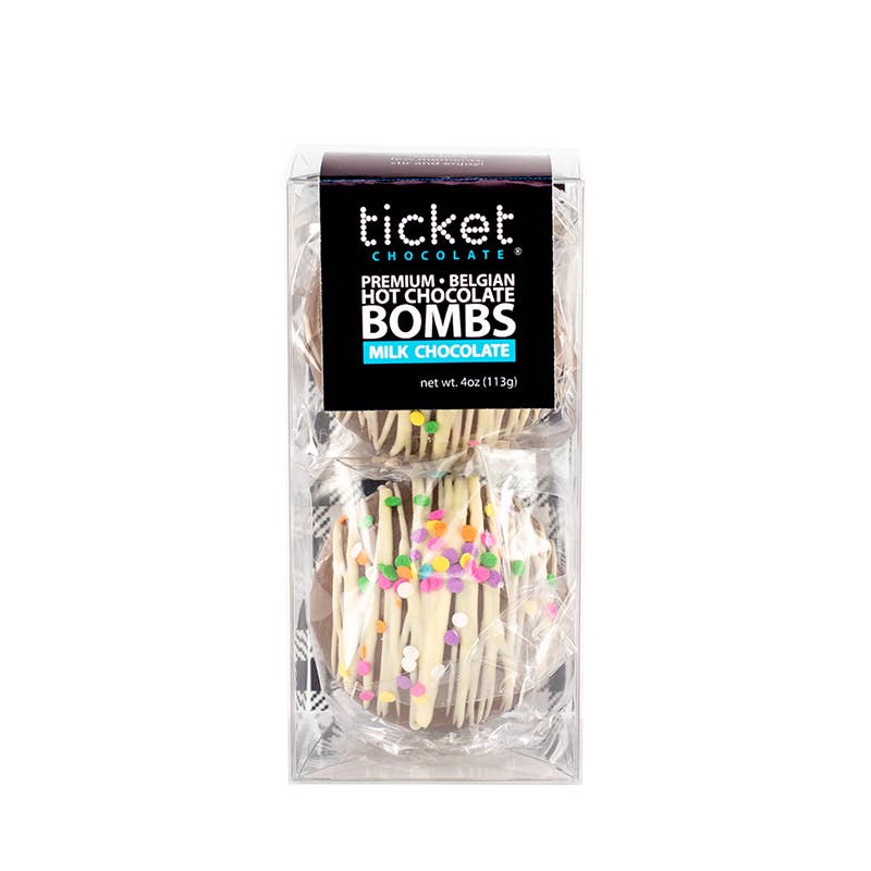 Ticket Chocolate - Hot Chocolate Bomb 2-pack, Peppermint with Peppermint Marshmallow