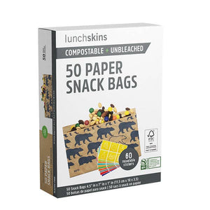 Lunchskins - Compostable Snack Bags Bear 50 Count