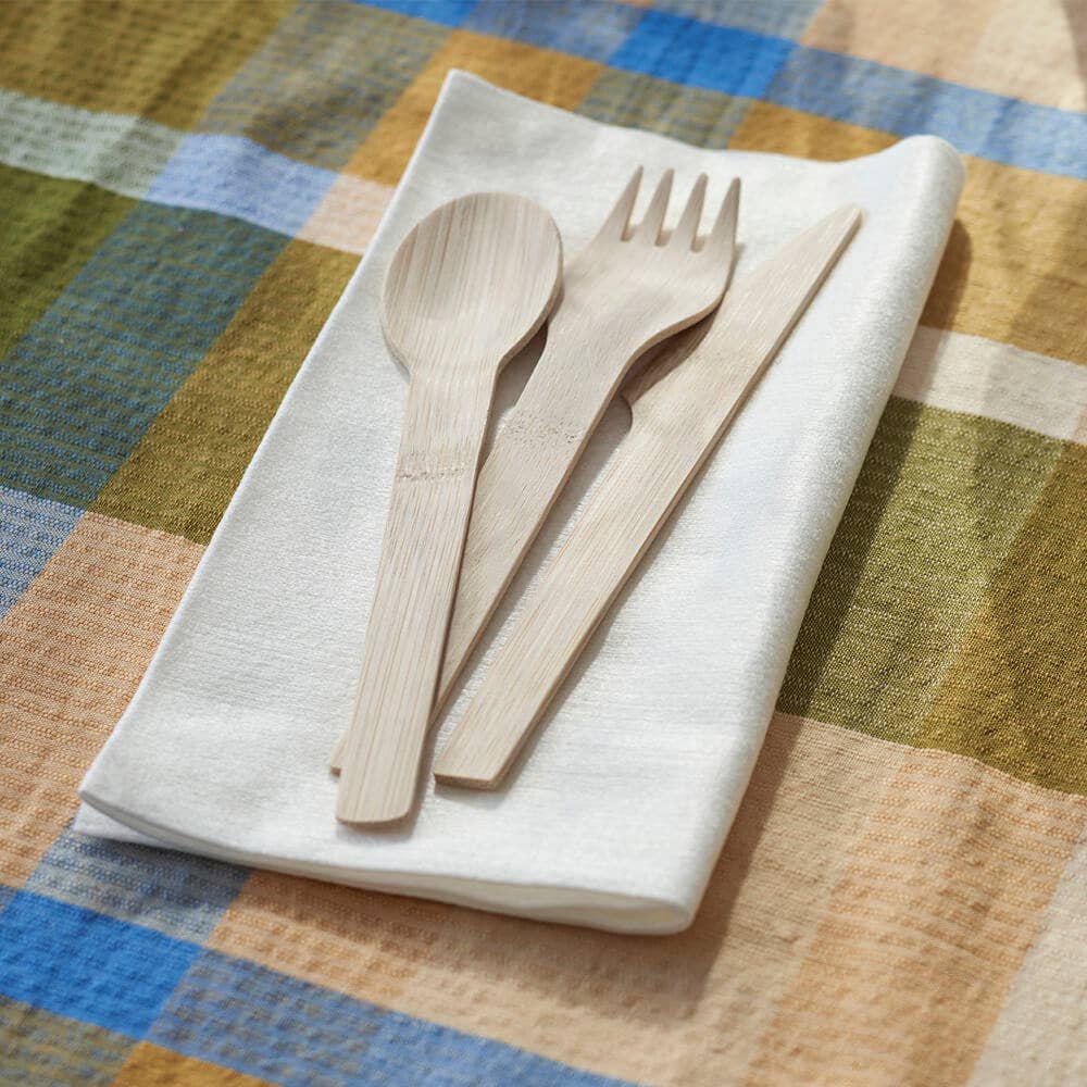 bambu® - Disposable Bamboo Knife, Fork, and Spoon Set