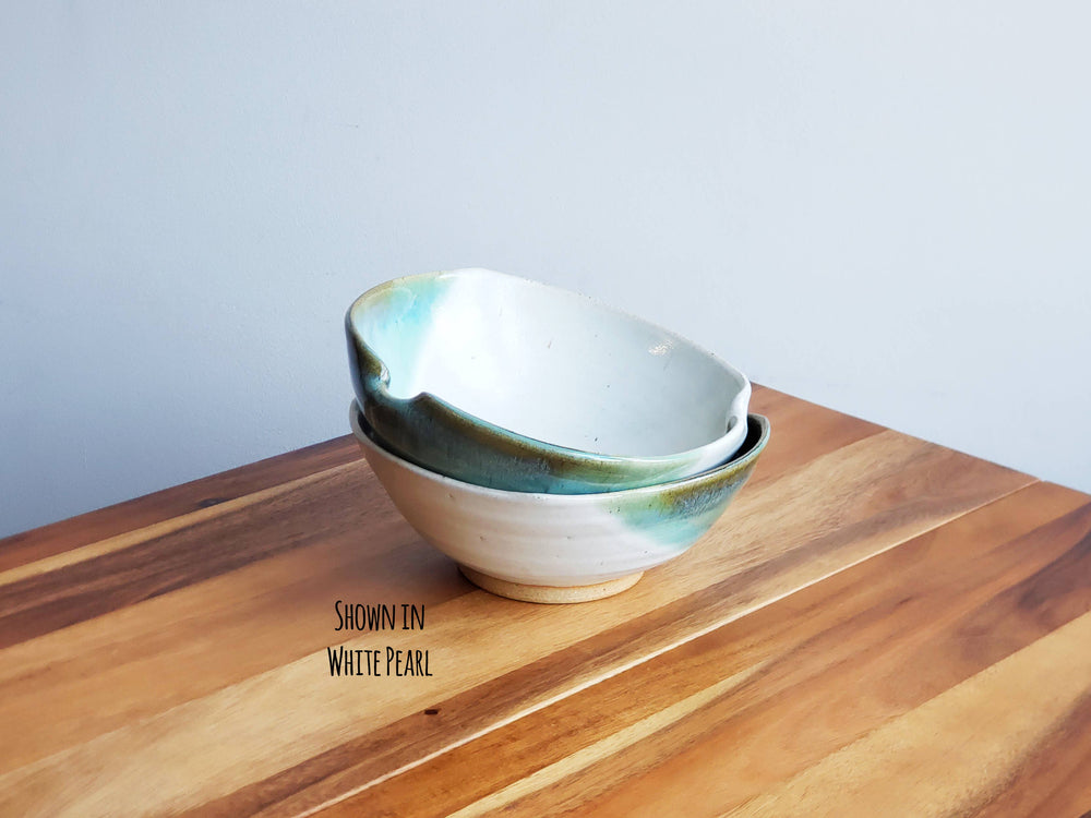 Ceramic Ramen & Chopstick Bowl, Squared Off Edge Style