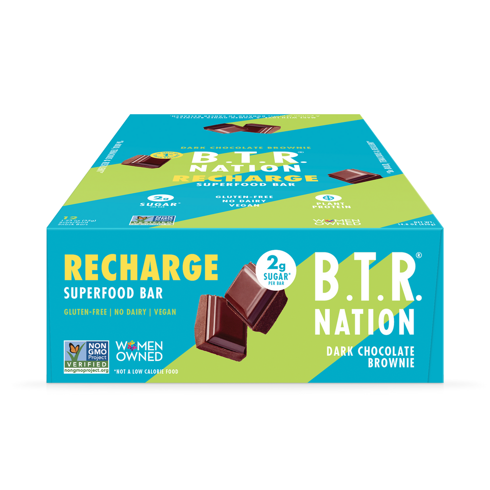 B.T.R. Bar Dark Chocolate Brownie Superfood Nut Butter Bar