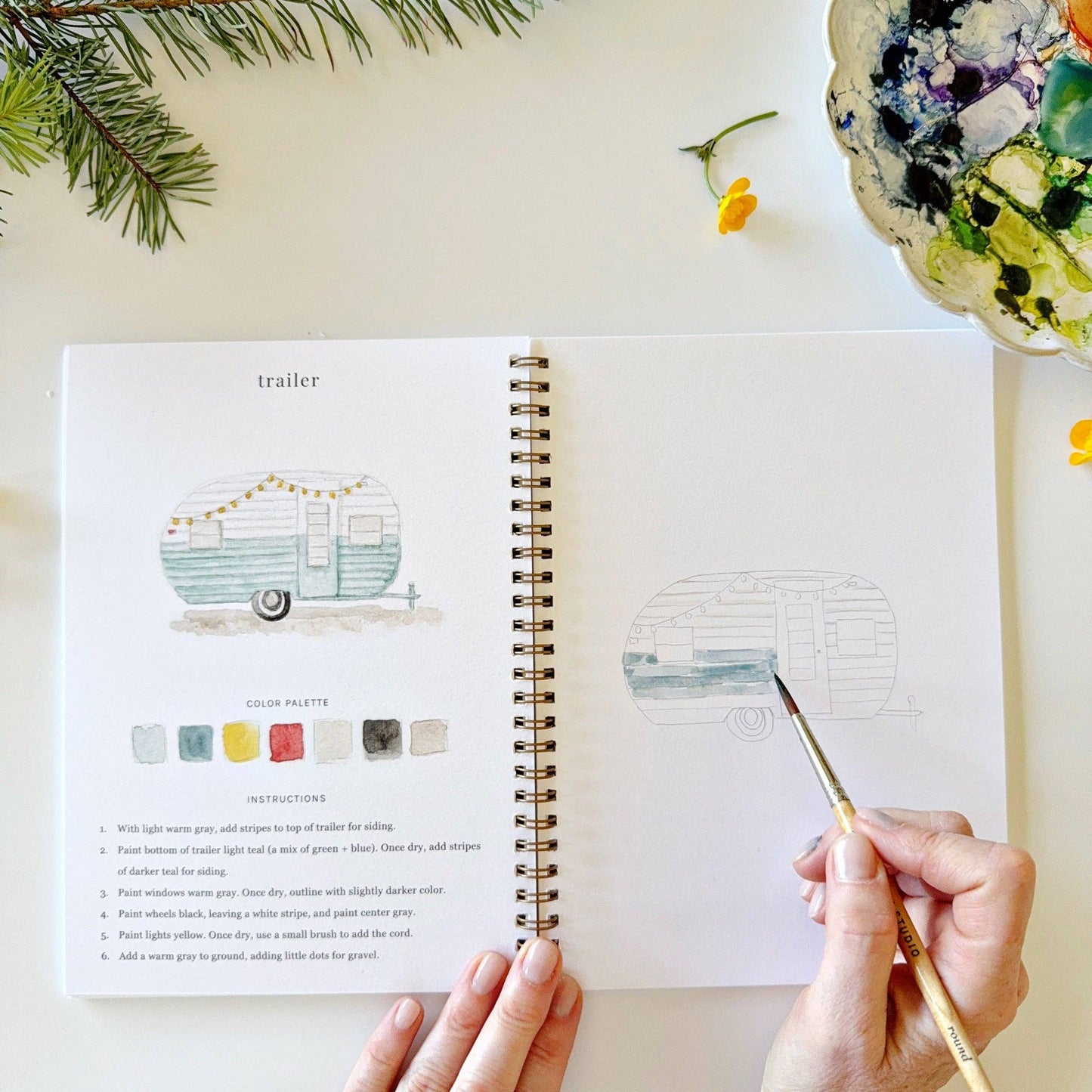emily lex studio Camping Watercolor Workbook